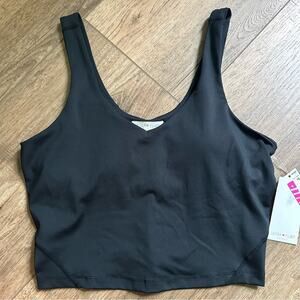 NWT!! Ultra Flirt Sport Women’s Athletic Top, Shelf Bra, V Neck, Black, Medium